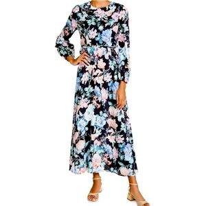 O.P.T. | Talk About It Maxi Black Floral Dress Size Medium